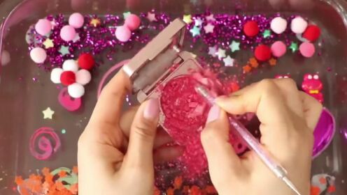 超漂亮的水晶泥系列：混合热粉红色眼影和化妆品，创意十足的DIY酷点子！