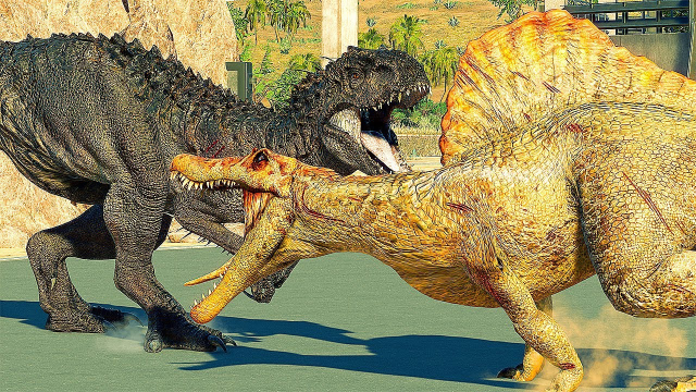 2x 棘龙 vs 暴虐霸王龙 - 侏罗纪世界:进化2 电影级画质场面