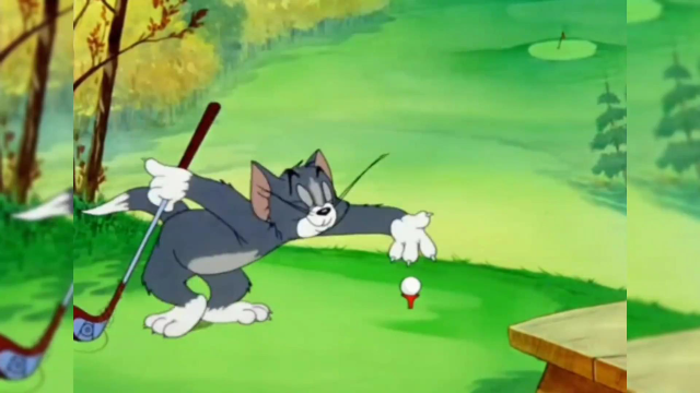 搞笑配音:猫和老鼠"汤姆猫打高尔夫被杰米打一闷棍,哇,好疼