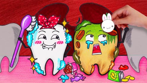 趣味定格动画：小美贪吃糖果会引发蛀牙，学习如何清洁牙齿健康？