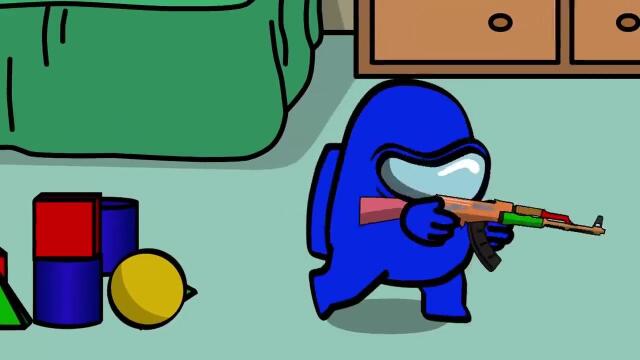 太空狼人杀:小蓝超爱玩具枪!peng!