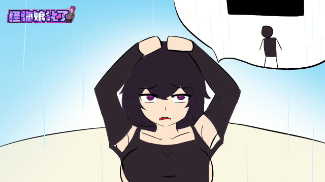 我的世界:末影娘的独特避雨方式,怪物娘化了