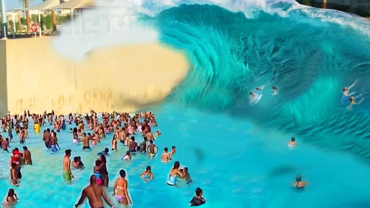 刺激的滔天巨浪水滑梯你见过吗?第一视角去挑战!_腾讯视频