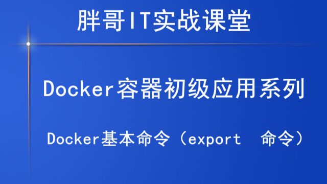 Docker基本命令(export 命令)上1