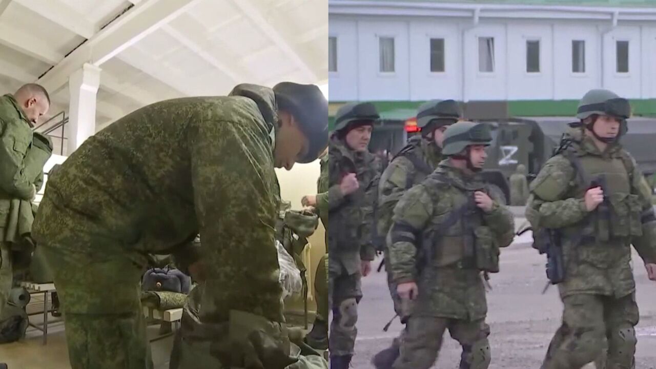 现场：俄军动员士兵完成军事训练 领取装备武器准备集结前往作战_腾讯视频