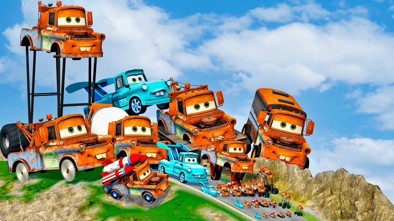 【beamng】带锯轮的不同大小怪物卡车拖车 vs 死亡之城_腾讯视频