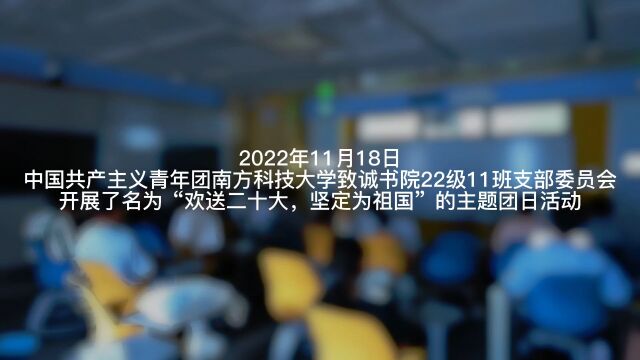 中国共产主义青年团南方科技大学致诚书院22级11班支部委员会主题团日总结