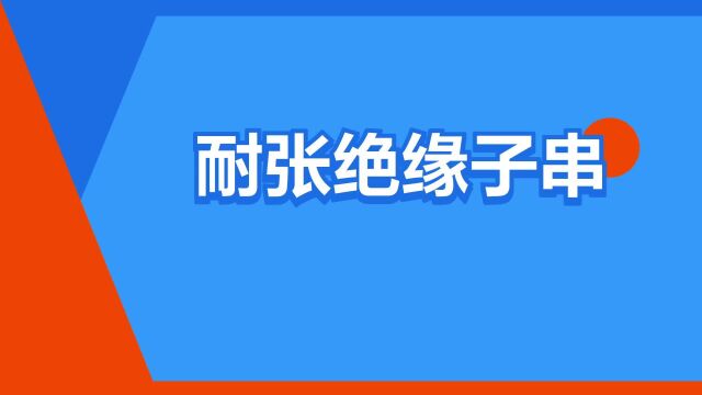 “耐张绝缘子串”是什么意思?