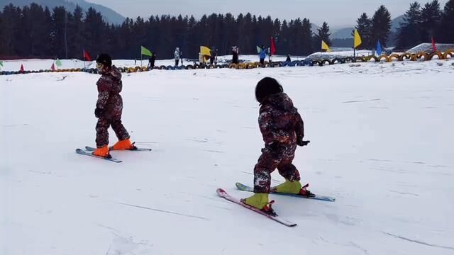 彤宝和冉冉的寒假生活,记录2023第一次快乐滑雪! #滑雪vlog #滑雪 #滑雪季 #搜影中国