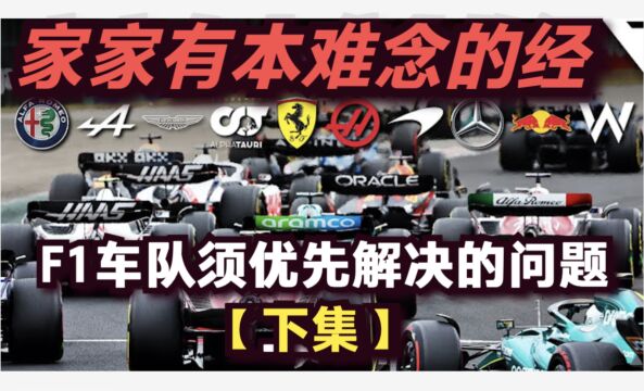 家家有本难念的经 十支F1车队须优先解决的问题【下集】