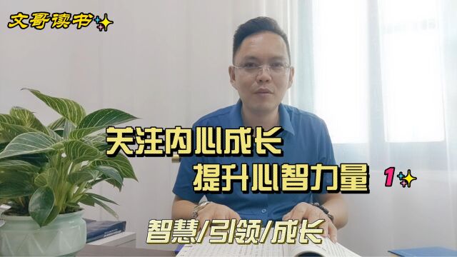 文哥读书关注内心成长,提升心智力量,获得人生智慧(一)