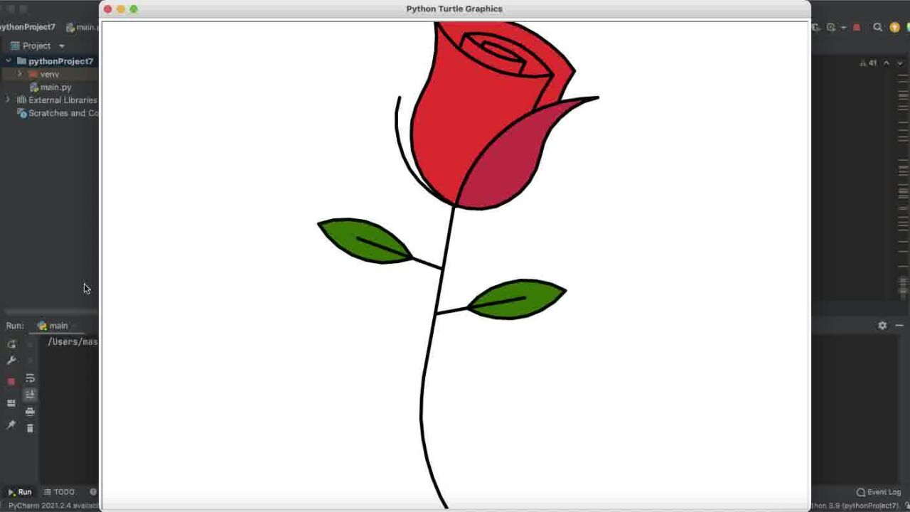 Python绘制一支玫瑰花代码_腾讯视频}