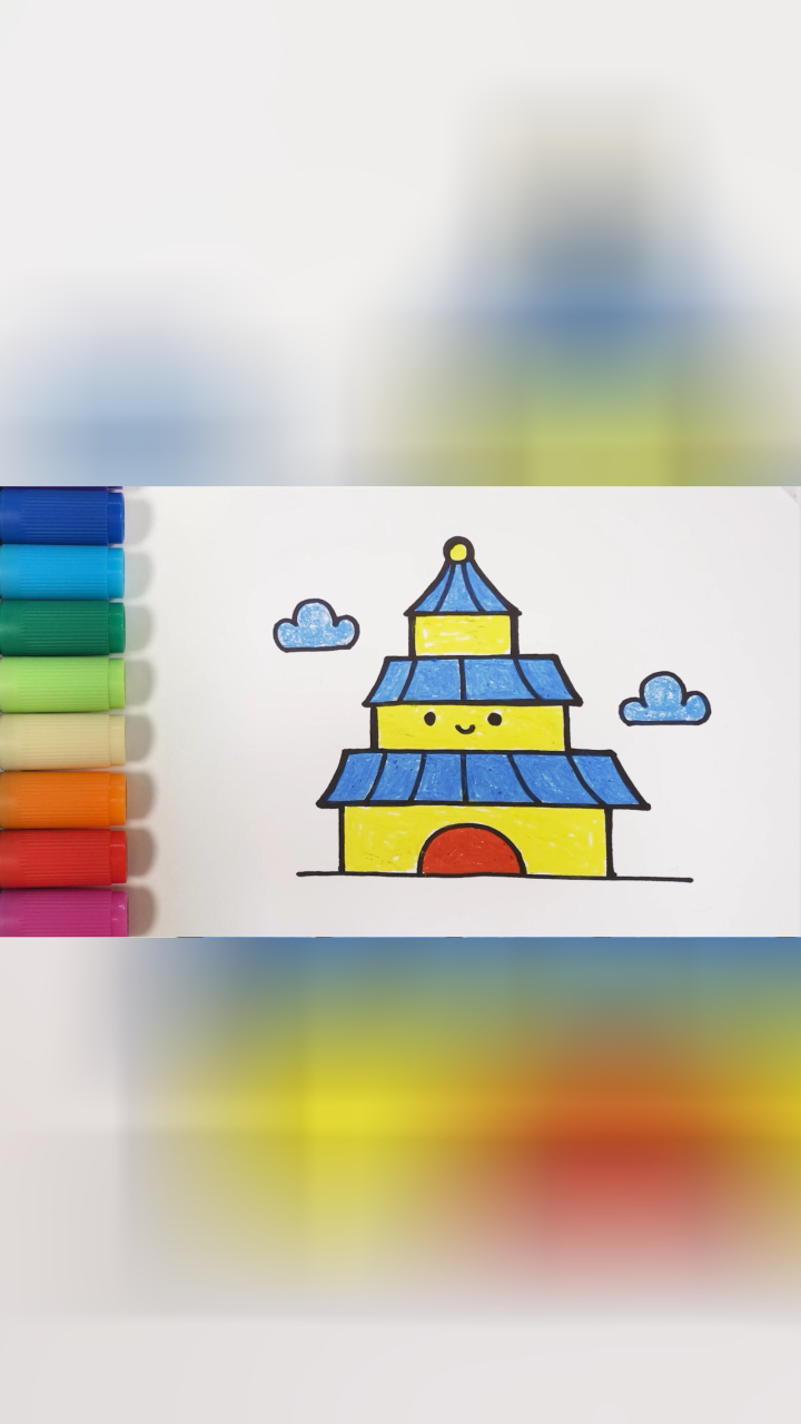 儿歌多多儿童简笔画,天坛,宝宝画天坛,一起去旅游