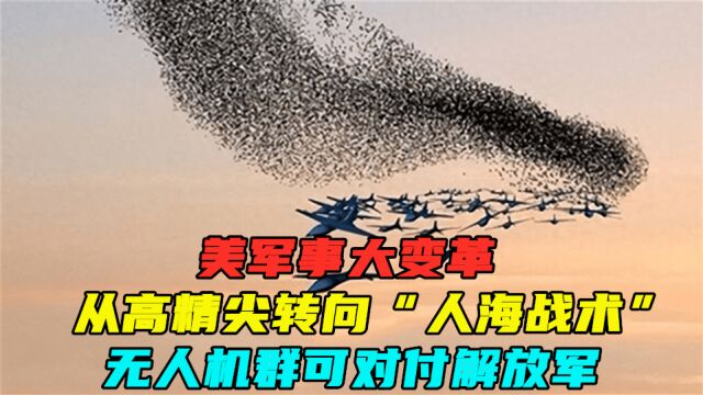 美军事大变革,从高精尖转向“人海战术”,无人机群可对付解放军