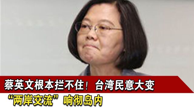 蔡英文根本拦不住!台湾民意大变,“两岸交流”响彻岛内