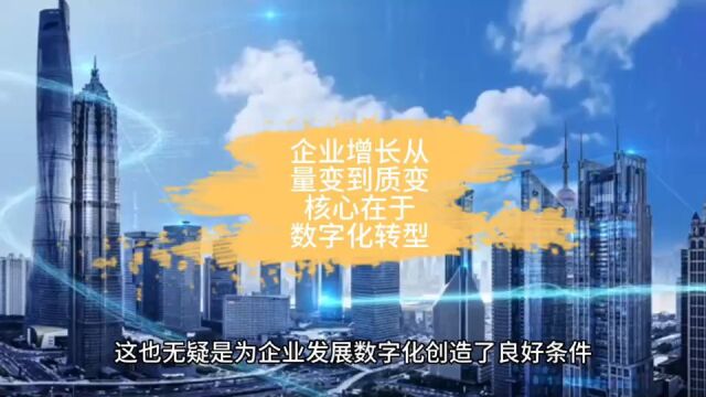 企业增长从量变到质变,核心在于数字化转型