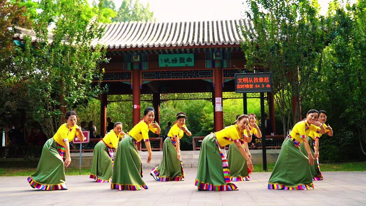 乐羽广场舞《次真拉姆》舞蹈整齐优美,歌醉人