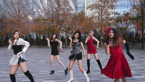 纽约翻跳nude，后面一群老外围观以为是中国的女团来了！