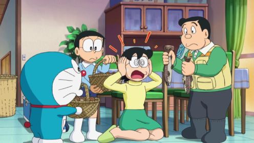哆啦A梦：一棵松茸9000日元，大雄采了3大筐，直接在假山中烤着吃