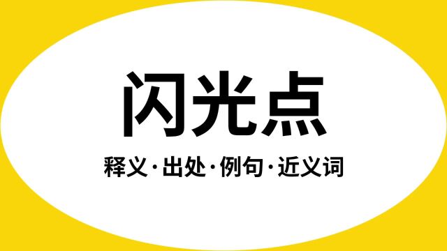 “闪光点”是什么意思?