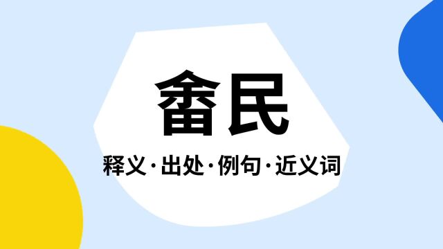 “畲民”是什么意思?