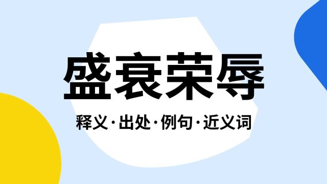 “盛衰荣辱”是什么意思?