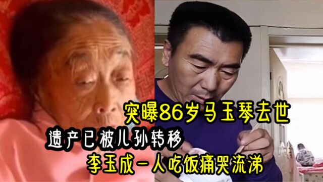 突曝86岁马玉琴去世,遗产被儿孙转移,李玉成一人吃饭痛哭流涕