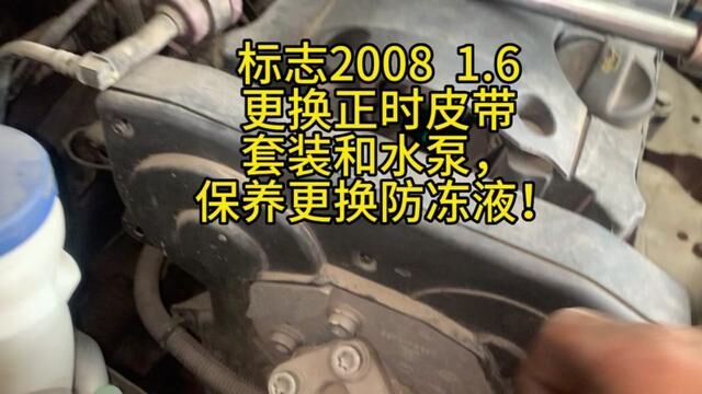 标志2008 1.6更换正时皮带和水泵,更换防冻液! #正时皮带套装更换 #标志1.6发动机 #威海经区网红汽修厂