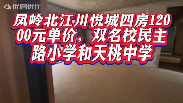 凤岭北江悦悦城四房12000元单价,双名校民主路小学和天桃中学