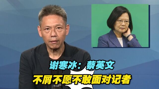 谢寒冰:蔡英文无心施政,不屑不愿不敢面对记者