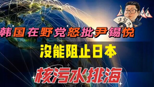 花千芳:韩国在野党怒批尹锡悦,没能阻止日本核污水排海