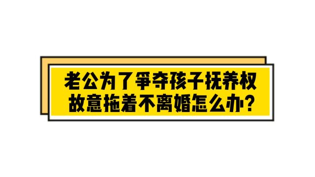 老公为了争夺孩子抚养权,故意拖着不离婚怎么办?