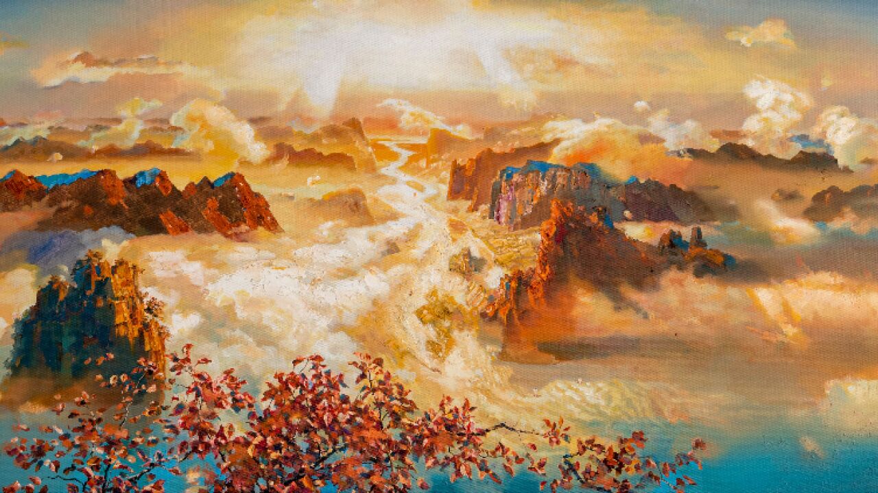 油画欣赏|三峡好景登高看!