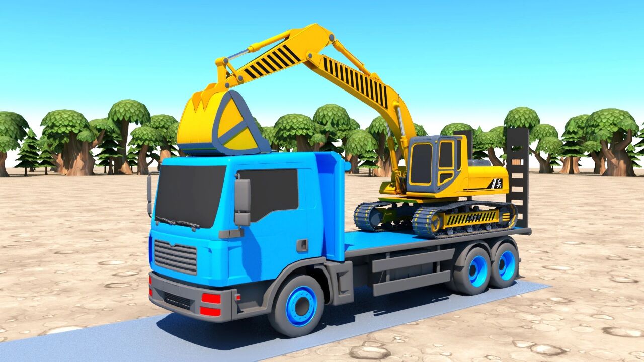 撞车事故,少儿挖掘机工程车汽车玩具动画片幼儿启蒙早教益智动画