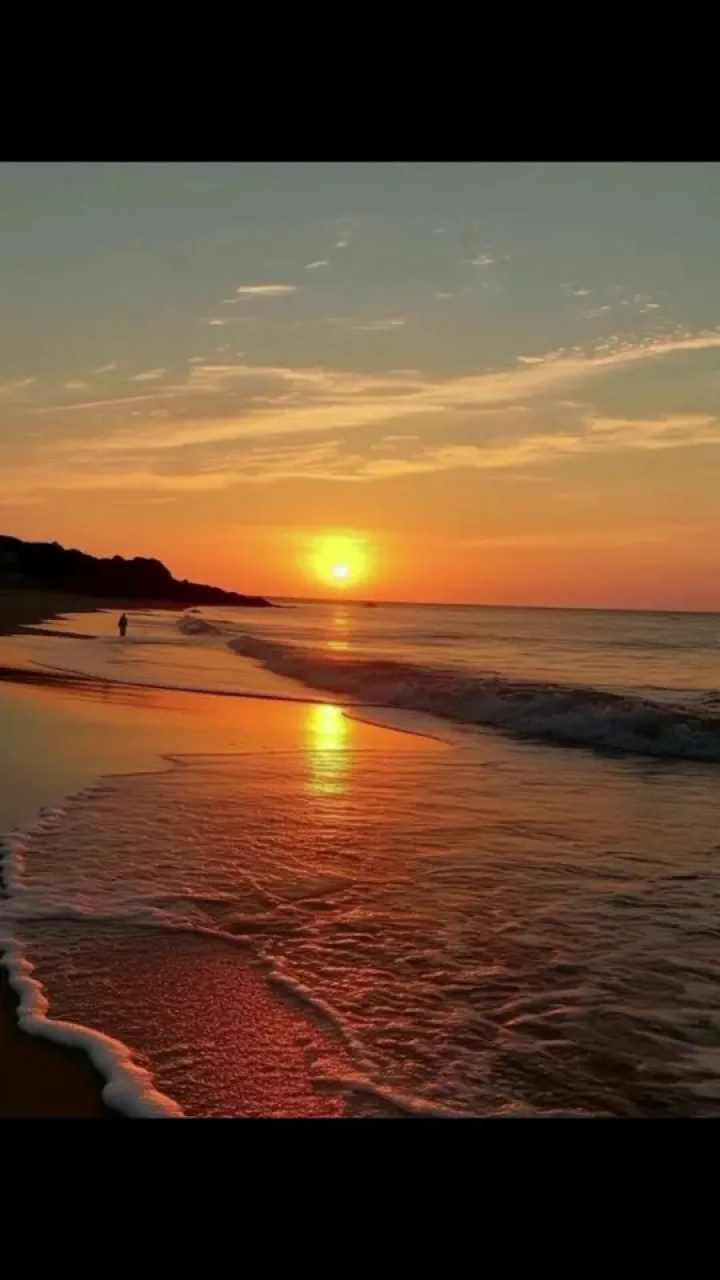 落日余晖映晚霞一抹夕阳美如画 