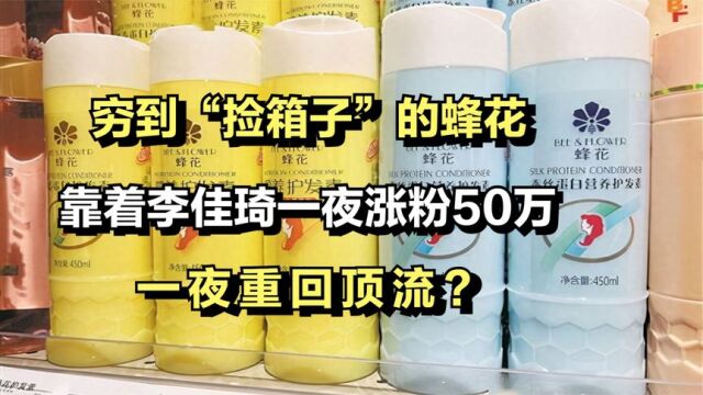 穷到“捡箱子”的蜂花,靠着李佳琦一夜涨粉50万,一夜重回顶流