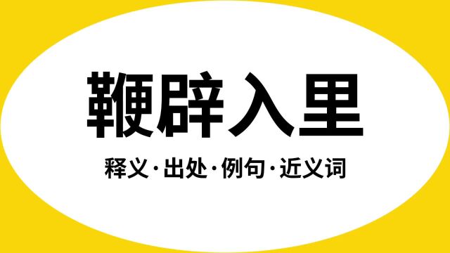 “鞭辟入里”是什么意思?