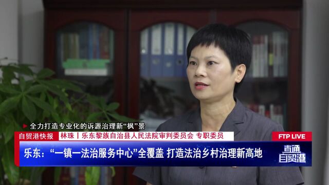 乐东:“一镇一法治服务中心”全覆盖 打造法治乡村治理新高地