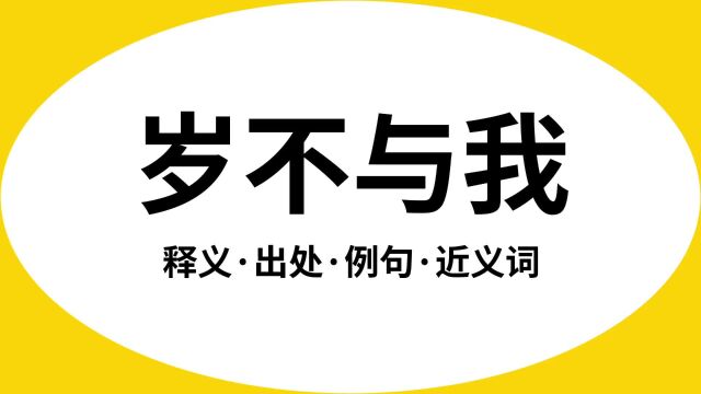 “岁不与我”是什么意思?