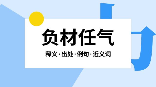 “负材任气”是什么意思?