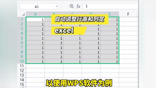 excel根据内容自动调整行高和列宽