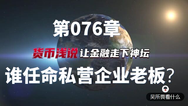 货币浅说第076章 : 谁任命私营企业老板?