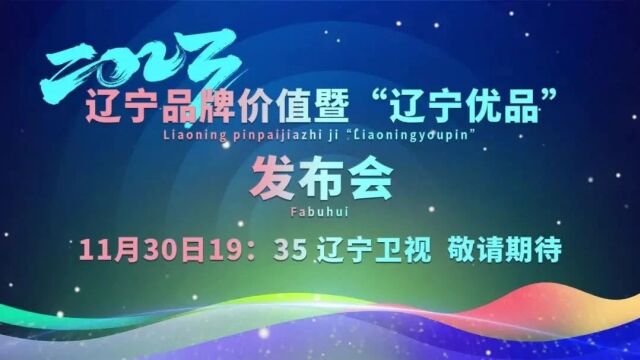 《2023辽宁品牌价值暨“辽宁优品”发布会》11月30日19:35辽宁卫视播出