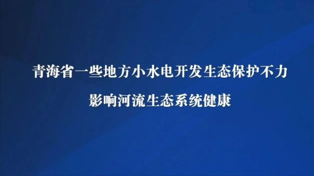 典型案例丨青海省一些地方小水电开发生态保护不力 影响河流生态系统健康