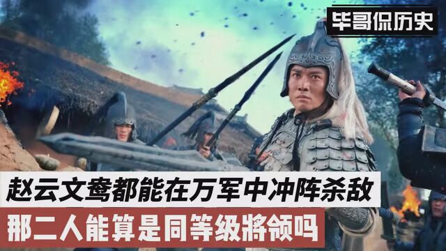 赵云文鸯都能在万军中冲阵杀敌,那二人能算是同等级将领吗#历史 #涨知识 #三国