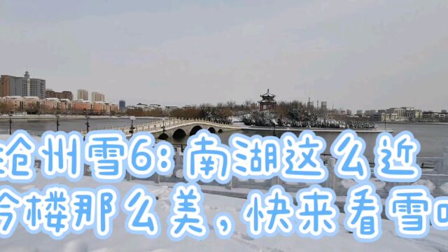 沧州雪6:南湖这么近,朗吟楼那么美,快来看雪吧