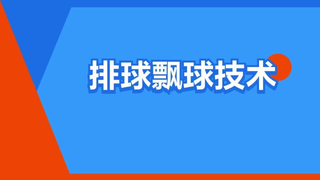 “排球飘球技术”是什么意思?