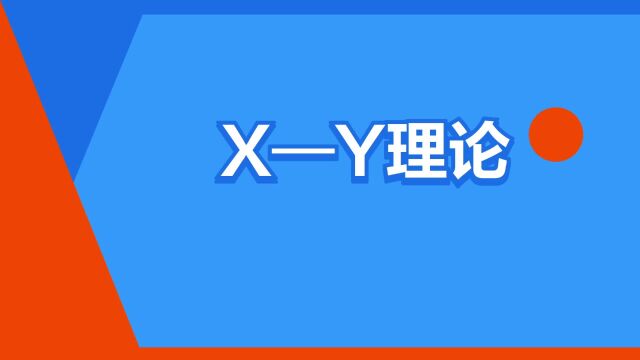 “X—Y理论”是什么意思?