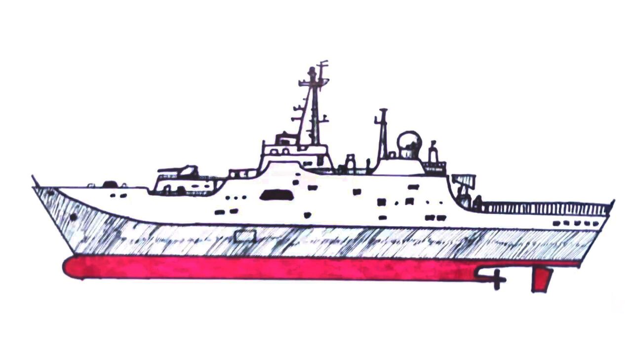 签字笔绘画,怎样绘画军舰