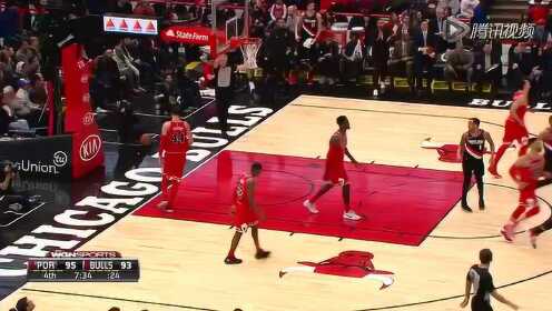《NBA全场集锦》开拓者vs公牛第4节精编 阿米奴单节4记三分